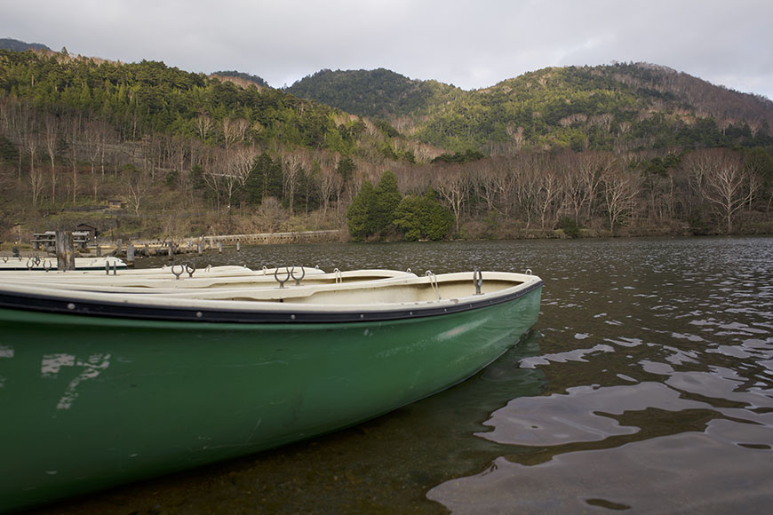 green boat on lake