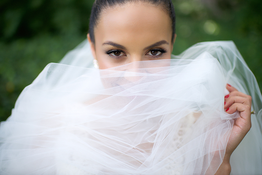 bride with veil after Radiant photo processing