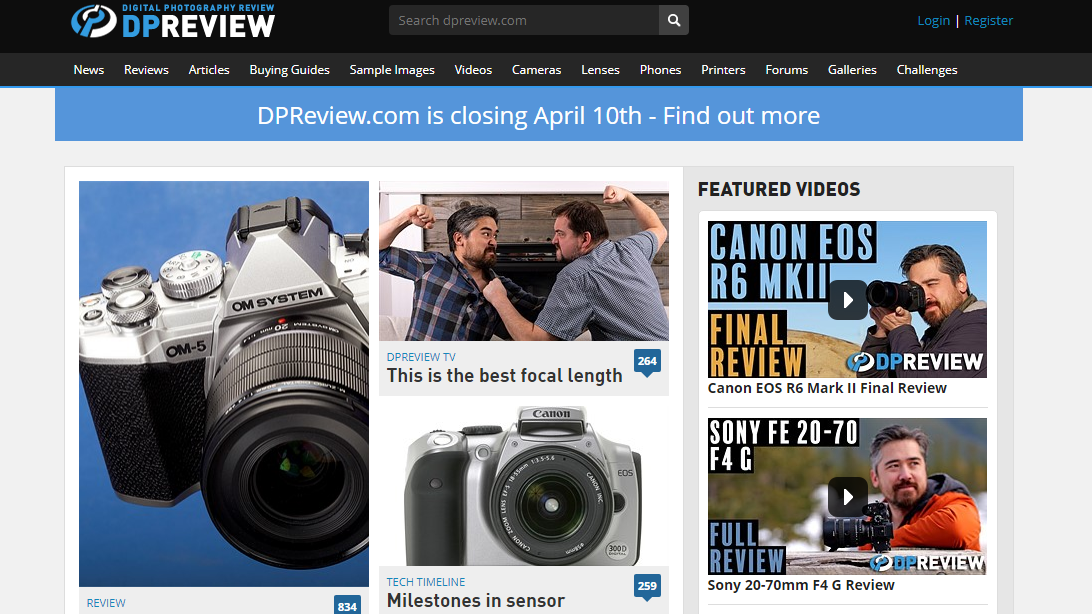 dpreview site screenshot