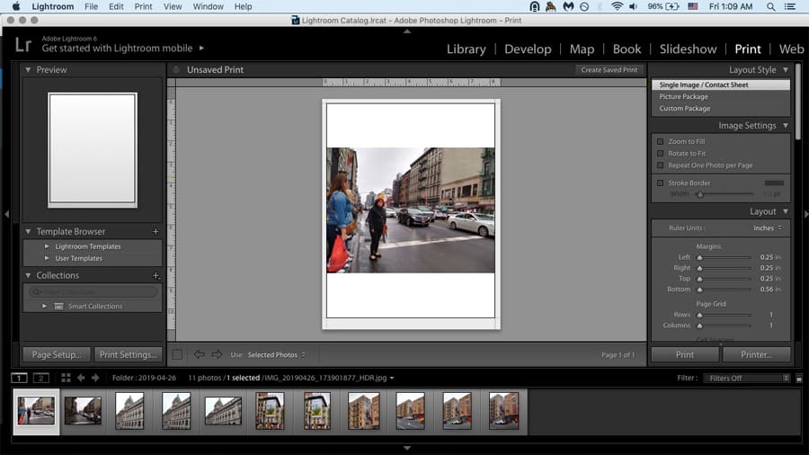 Lightroom's Print feature