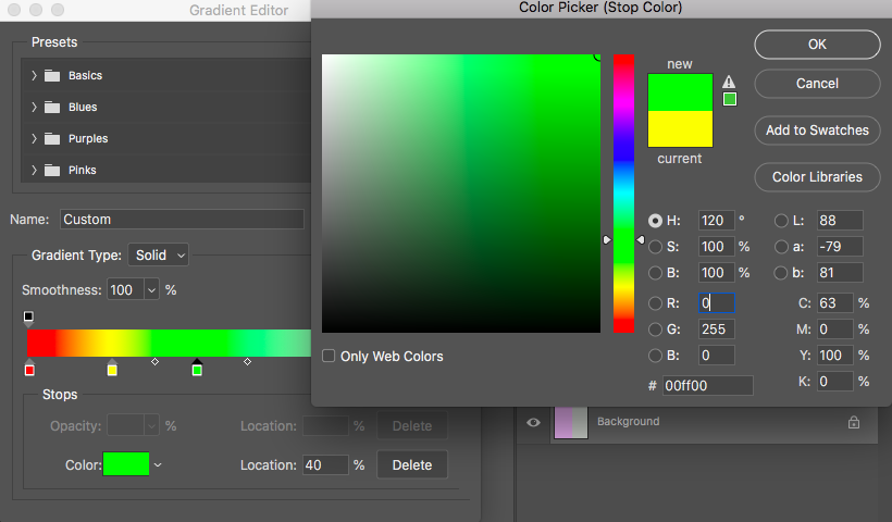 Rainbow Gradient Fill layer