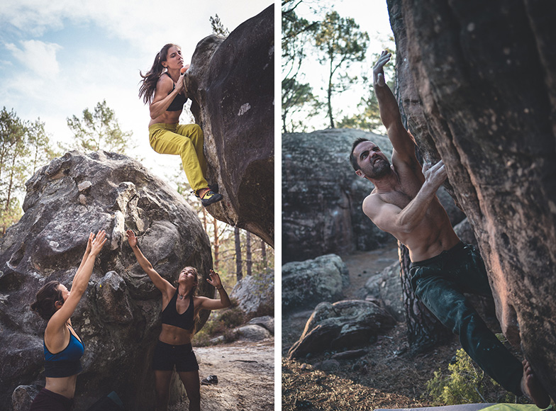 Action shots of rock climbers taken with Rokinon 35mm f/1.8