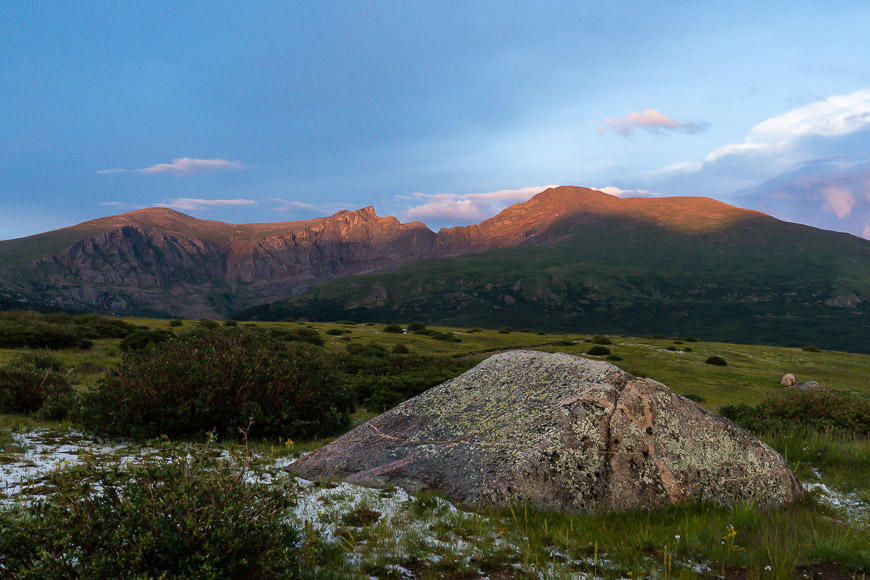 Mountains with rock in foreground