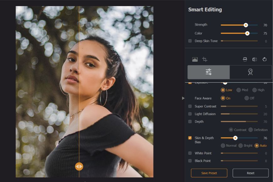 Smart editing tools in Radiant Photo