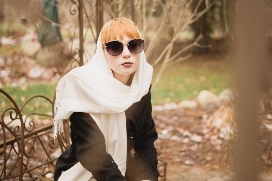 Girl with scarf and sunglasses