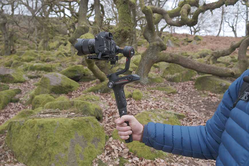 Handling on this Zhiyun gimbal is easy and the buttons are well-positioned. 